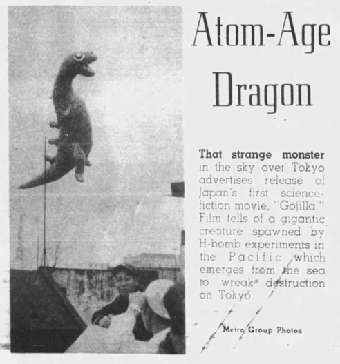 jakenew's tweet photo. Doing some digging into early press about Godzilla and found this (perfect) promotional balloon of the big guy https://t.co/0R4Hxdr3d1