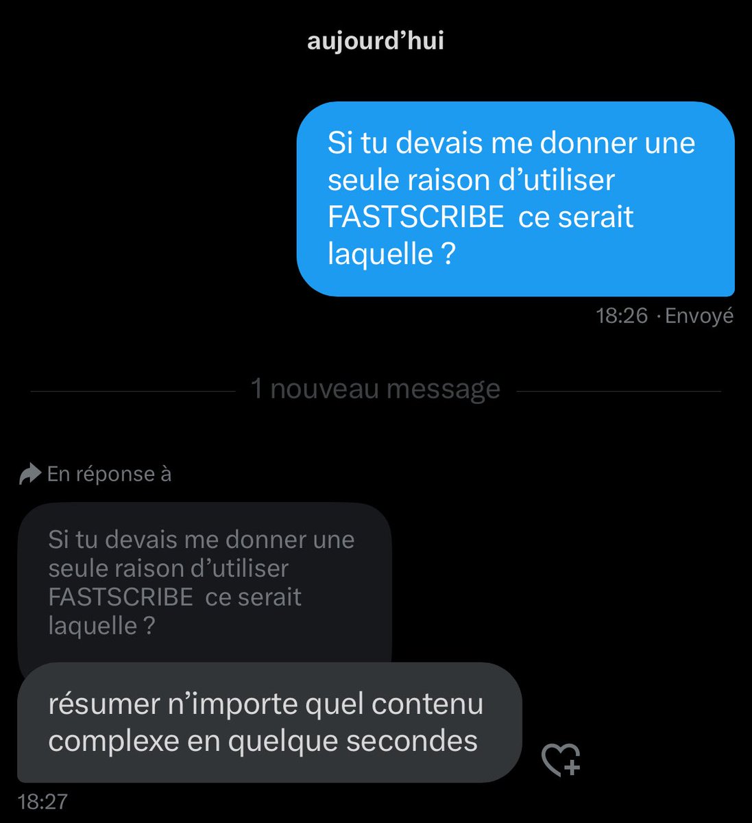 Tu veux savoir ce que tu gagnes avec <a href="/fastscribeio/">FastScribe.io</a> ?

- Des heures : tu récupères un résumé en quelques secondes
- De la clarté : chaque contenu complexe devient simple et exploitable
- Du focus : ton cerveau n’est plus pollué, tu bosses sur l’essentiel 
- Un cheatcode : pendant