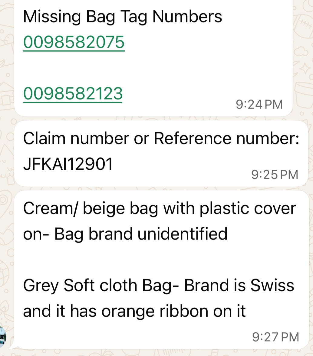 PankajPipada's tweet photo. @airindia check In Luggage of over 30 passengers on AI119 flight from Mumbai to JFK on Thursday 14th Aug. went missing. 5 days later they still are not able to track &amp; have no idea where the luggage is. @TataCompanies this is sorry state of affairs, expect better from the Tata’s https://t.co/iuuCTW0t4D