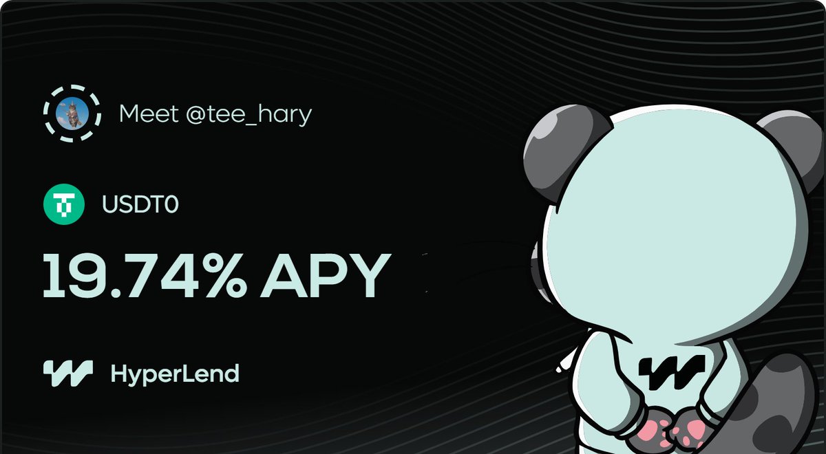 Never apologize for yielding too much.

Your bank, HyperLend