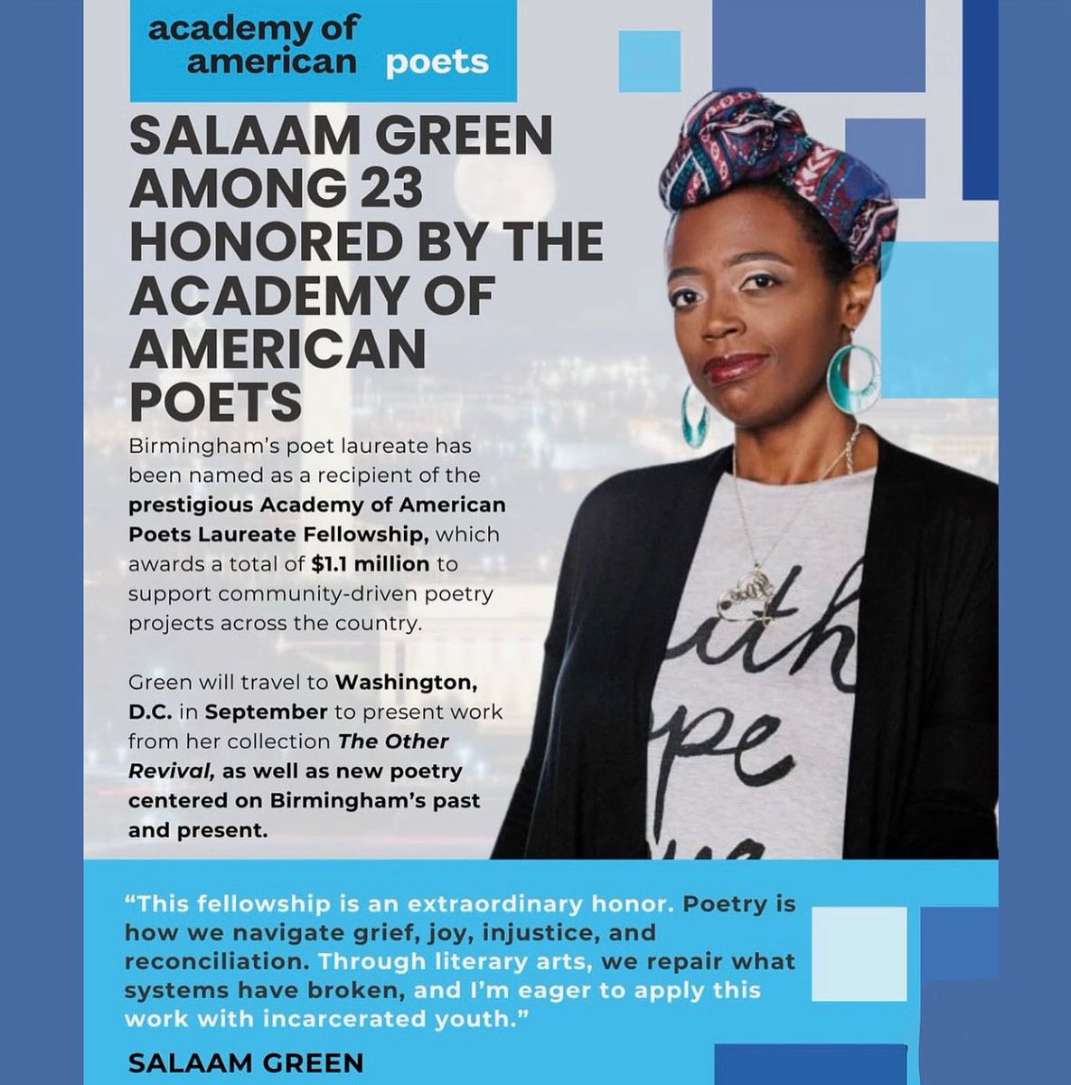 This is so exciting wow! And so well deserved! DC will be honored to have her and hear her work❤️

#poetry #poet #washingtondc #dc #read #write