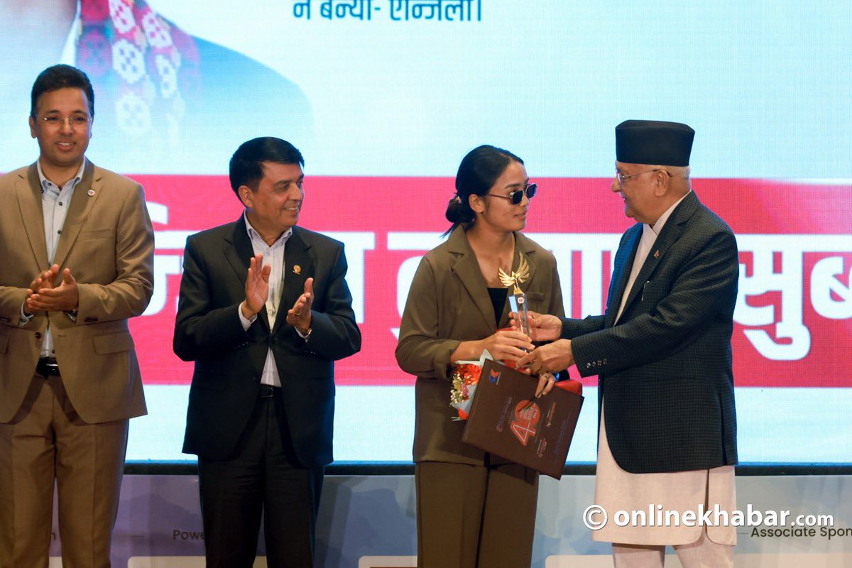 SubbaAnjila's tweet photo. Thank you 🙏 nepalkhabar for this award https://t.co/MqE9wITcz2