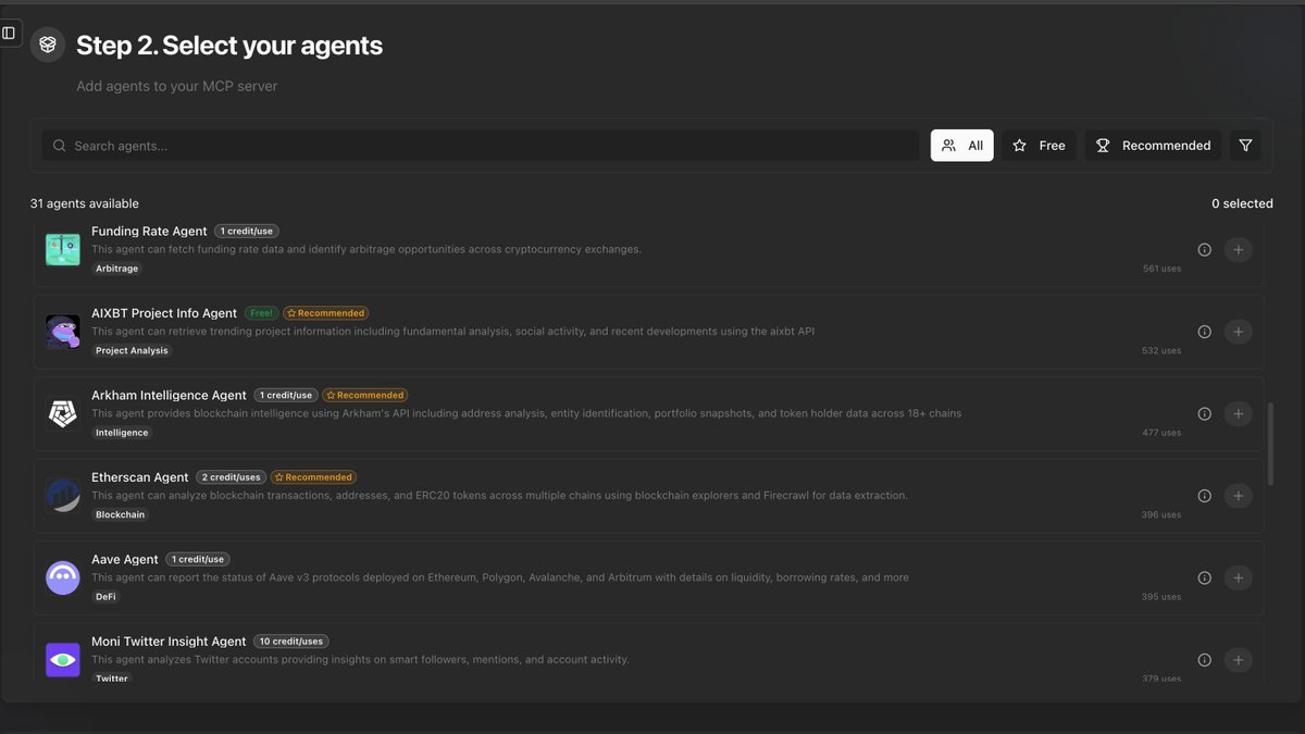 更多 Heurist 代理，例如 Funding Rate Agent、Arkham Intelligence，以及用于跨链分析的 Ethereum Agent