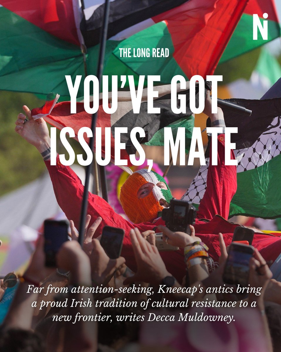 New Internationalist (@newint) on Twitter photo 'The past is not dead in Ireland — it isn't even past'  
Thanks to a hit film and a terror charge, <a href="/KNEECAPCEOL/">KNEECAP</a> are better known than ever before. For the latest Long Read, <a href="/deccamuldowney/">Decca Muldowney</a> places the hip-hop trio into historical context.
newint.org/crime-and-just… 'The past is not dead in Ireland — it isn't even past'  
Thanks to a hit film and a terror charge, <a href="/KNEECAPCEOL/">KNEECAP</a> are better known than ever before. For the latest Long Read, <a href="/deccamuldowney/">Decca Muldowney</a> places the hip-hop trio into historical context.
newint.org/crime-and-just…