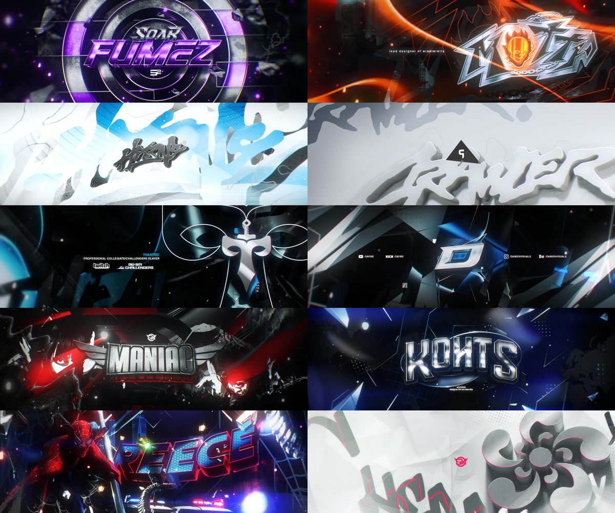 some of the headers i've made in the last week or two.

if you would like to buy a header, hmu only £10