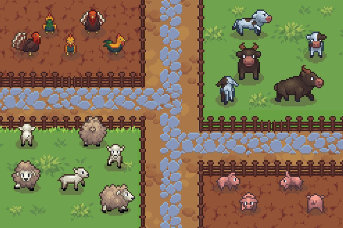 craftpix_net's tweet photo. Free Top-Down Animals Farm Pixel Art Sprites. Exclusive asset! #2dcharacter #2dgameart #2dgamedev #2dsprite #craftpix #fantasygameart #freepixelart #gameasset #gamedev #indiedev #pixelart #pixelartassets

⬇️ Free Download :  https://t.co/xRGs98yM1s https://t.co/AcS2VUpEbn