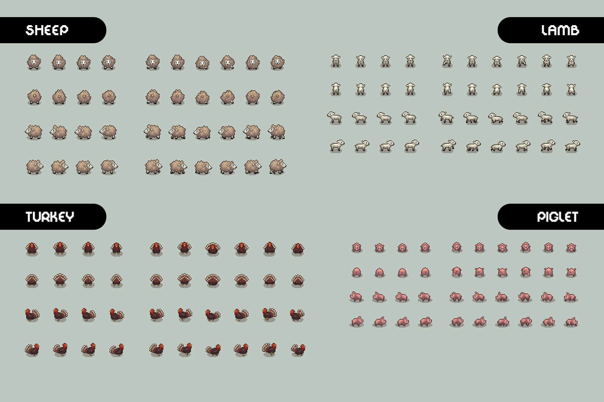 craftpix_net's tweet photo. Free Top-Down Animals Farm Pixel Art Sprites. Exclusive asset! #2dcharacter #2dgameart #2dgamedev #2dsprite #craftpix #fantasygameart #freepixelart #gameasset #gamedev #indiedev #pixelart #pixelartassets

⬇️ Free Download :  https://t.co/xRGs98yM1s https://t.co/AcS2VUpEbn