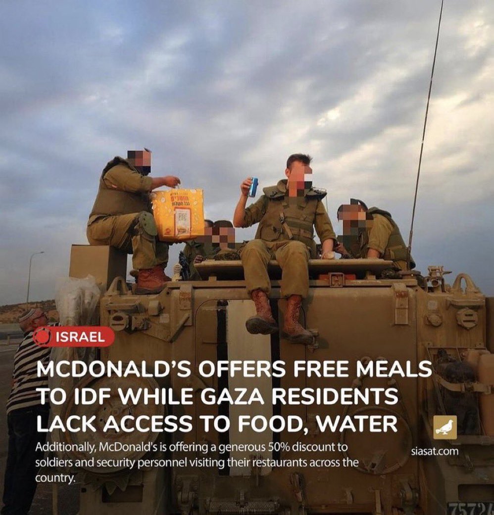 Shame  <a href="/TinyTANofficial/">TinyTAN_official</a> <a href="/HYBEOFFICIALtwt/">HYBE OFFICIAL</a> <a href="/bts_bighit/">BTS_official</a> <a href="/BTS_twt/">방탄소년단</a>

Your money is not only going to feed iof soldiers for free but this's also available for other cr!minals during a man made fa/mine and g3nocide caused by said cr!minals.

#BoycottMcDonalds #HYBEDivestFromZionism