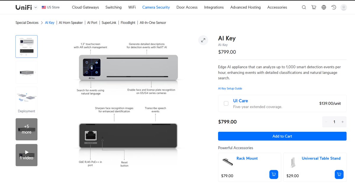 MrExitStrategy's tweet image. Whoaaaa!!! The @Ubiquiti &apos;s Unifi AI Key is BACK IN STOCK!!! I can&apos;t believe this is happening lol 

#unifi #ubiquiti #AIKey