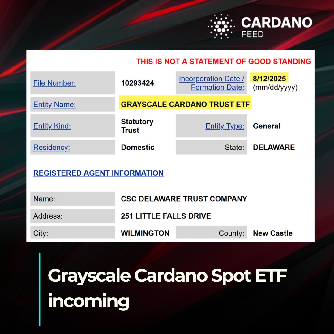 Grayscale Cardano Spot ETF incoming