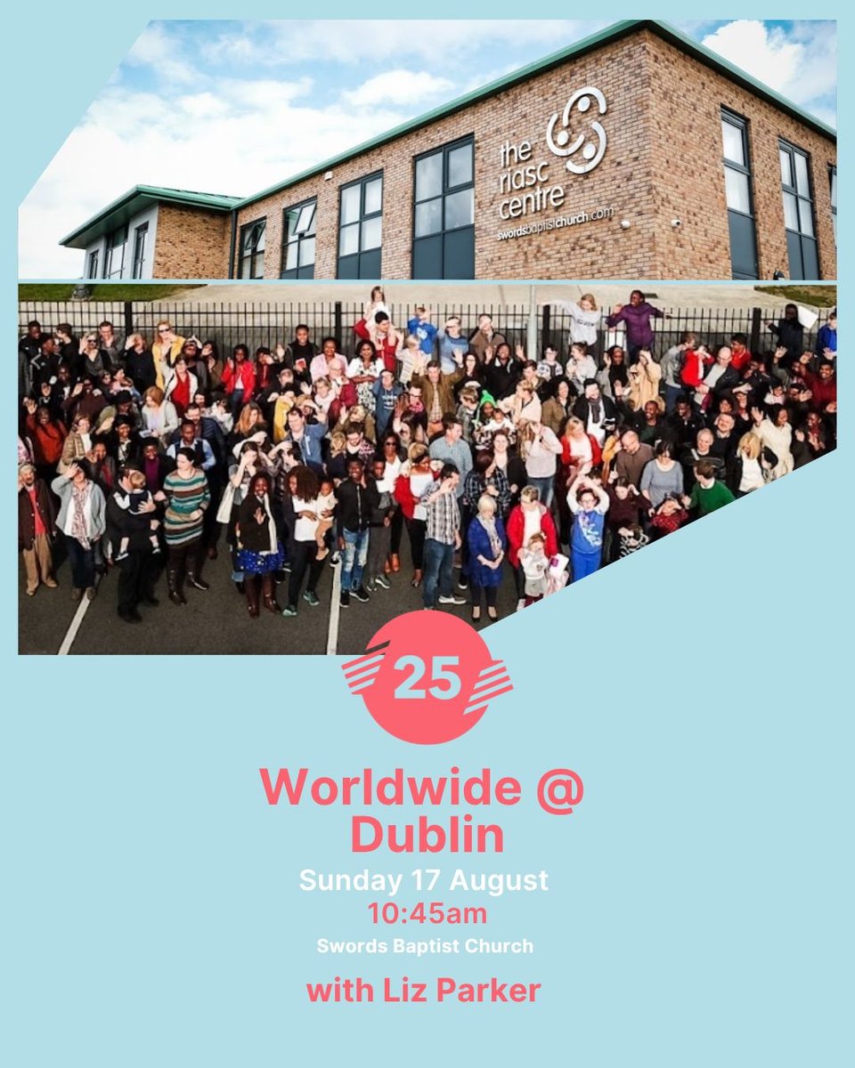 IrishbibleInst's tweet photo. Media Source: https://t.co/GT2xR4arEp
Come and say hello to us this Sunday as we join the Worldwide Satellite event at Dublin, @SwordsBaptistChurch, where Liz Parker will share about her experiences in Tanzania, South Sudan, Kenya and currently serving in Uganda. https://t.co/YZIHSNZQsB