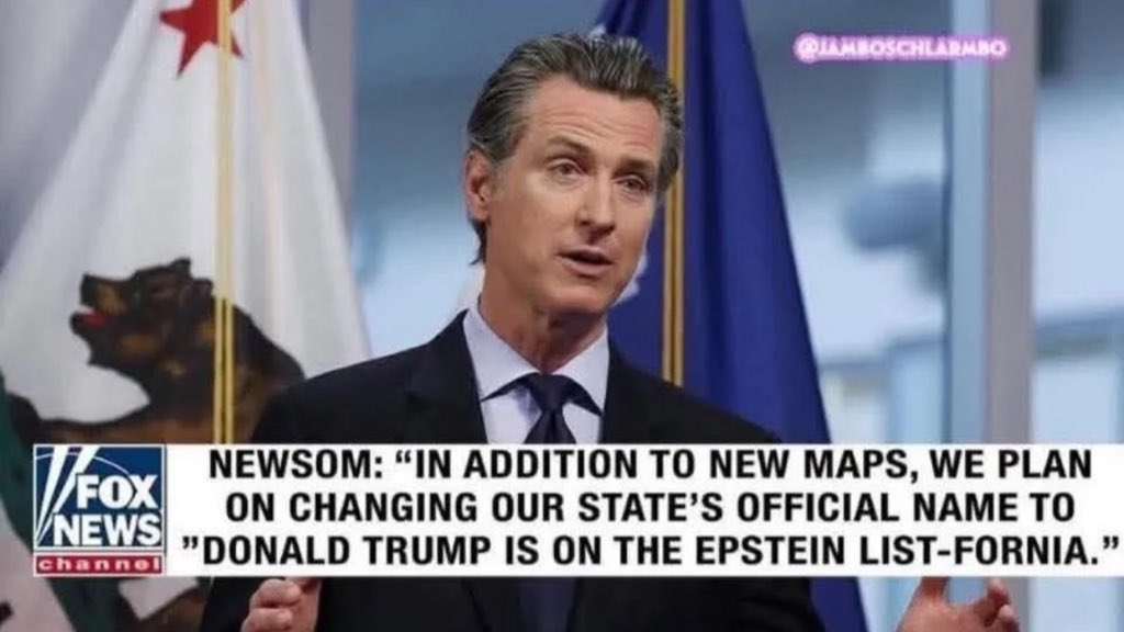 Sarah Larchmont (@sarahlarchmont) on Twitter photo Gavin Newsom: “Not to brag or anything but I’m not on Epstein’s client list.” Gavin Newsom: “Not to brag or anything but I’m not on Epstein’s client list.”