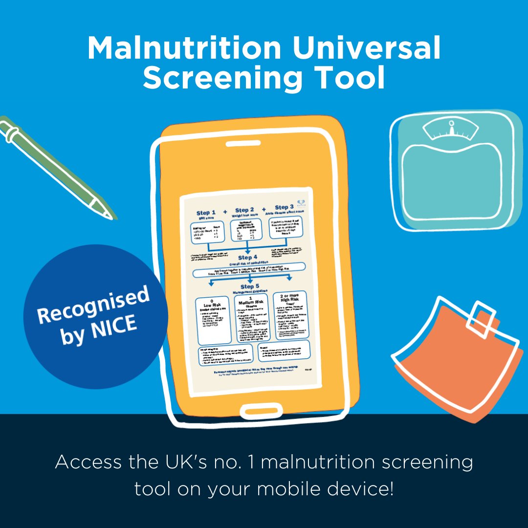 We believe the 'Malnutrition Universal Screening Tool' should be used for routine screening in all health or social care settings. In fact, we think it's a 'MUST'!
 
There’s a reason why it’s the most commonly used screening tool in the UK, find out here: bit.ly/2IV4AMY