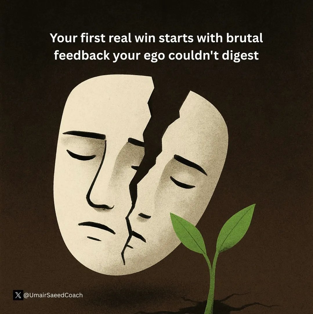 UmairSaeedCoach's tweet photo. 🔹 The feedback that burns is the one that builds
– If it was all praise, you’d still be the same.
– Painful words are mirrors, not daggers.
– Use them to sharpen, not sulk.
➔ Let feedback cut; shape, don’t sulk.
#LevelUpMindset #FeedbackIsFuel #GrowthUnderFire #UmairSaeed #LifeCoachingPakistan