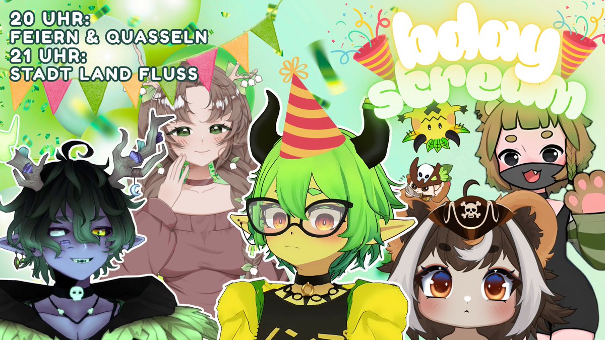 Radish ๐ฅ๐ @SAMTCON (@radishruby) on Twitter photo ๐ MORGEN HAB ICH BURZELTAG!! ๐
NATรRLICH GIBT ES WIEDER EINEN BDAY-STREAM!
Ab 20 Uhr starten wir mit Feiern und Quasseln! ๐ซ
Und ab 21 Uhr spielen wir Stadt Land Fluss mit meinen Partygรคsten <a href="/Lobelia_Erinea/">Lobelia ๐บ ๐ฟ Deer of Divinity VTuber ๐บ๐ฟ</a> <a href="/Captain_Baru/">Captain Baru | Pirate Vtuber ๐ดโโ ๏ธ๐๏ธ</a> <a href="/bhartleby/">Bhartleby ๐ป๐ฅ Streaming Q3.25!</a> und <a href="/Suishomaru/">Sui ๐ป Forest Spirit VTuber</a> ๐ ๐ MORGEN HAB ICH BURZELTAG!! ๐
NATรRLICH GIBT ES WIEDER EINEN BDAY-STREAM!
Ab 20 Uhr starten wir mit Feiern und Quasseln! ๐ซ
Und ab 21 Uhr spielen wir Stadt Land Fluss mit meinen Partygรคsten <a href="/Lobelia_Erinea/">Lobelia ๐บ ๐ฟ Deer of Divinity VTuber ๐บ๐ฟ</a> <a href="/Captain_Baru/">Captain Baru | Pirate Vtuber ๐ดโโ ๏ธ๐๏ธ</a> <a href="/bhartleby/">Bhartleby ๐ป๐ฅ Streaming Q3.25!</a> und <a href="/Suishomaru/">Sui ๐ป Forest Spirit VTuber</a> ๐