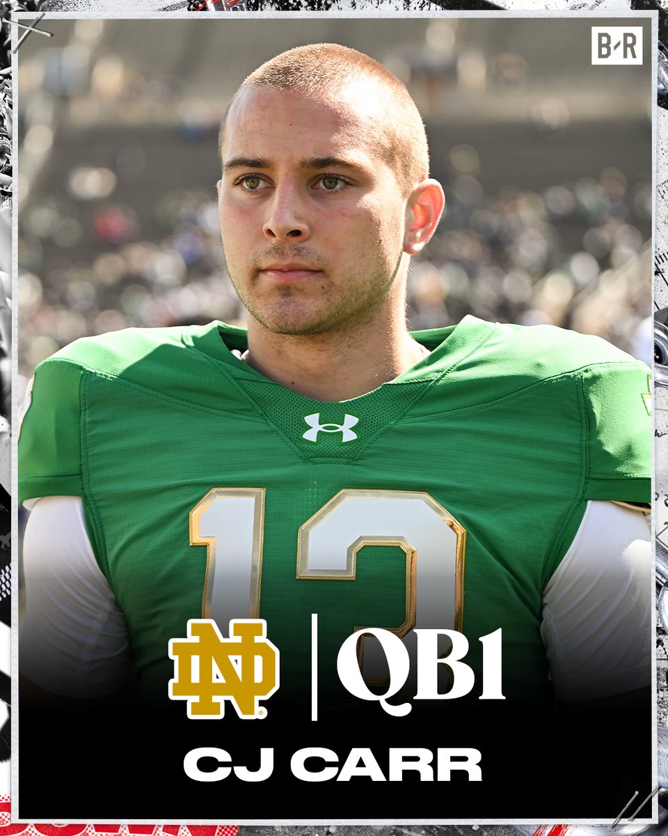 Notre Dame has announced redshirt freshman CJ Carr will start at QB vs. Miami Week 1 ☘️🍿