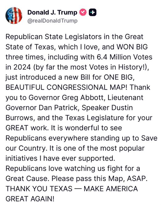 StanGerdesforTX's tweet photo. I just voted to send the #BigBeautifulMap (HB 4) to the floor from Calendars. We will deliver FIVE new Republican seats in Texas, and Make America Great Again! 🇺🇸

#txlege https://t.co/vsbg3Fj2PE