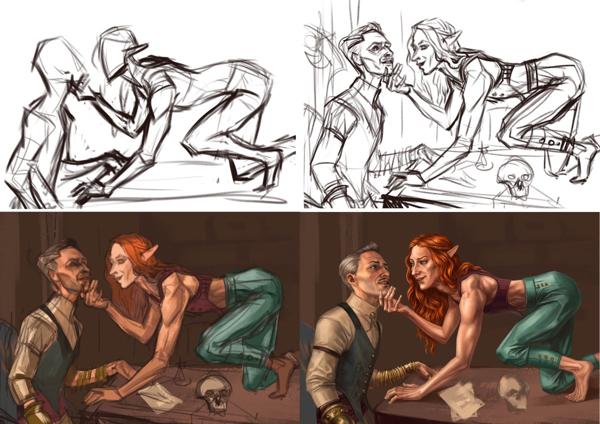 nateese_art's tweet photo. commission art for amasing
https://t.co/SJzQhDDhcY 
 (go and read fanfiction about these characters)  #emmrook #rook #emmrich #yuriel #veilguard #dragonage #emmrichxrook #dragonagetheveilguard #commissionart https://t.co/lh4qT73hSn