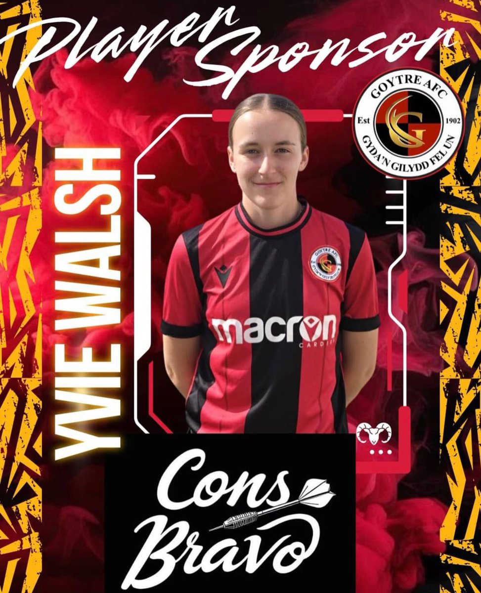 ConsBravoDarts's tweet photo. 📣 Player Sponsorship Announcement 📣
@ConsBravoDarts are pleased to announce that we will be sponsoring @Yviewalsh22 for the upcoming season with @GoytreFCWomen 🐐
All the best ladies for the new season. #LetsGoGoats 🐐
#ConsBravo ©️ https://t.co/KpWIFzK0DJ
