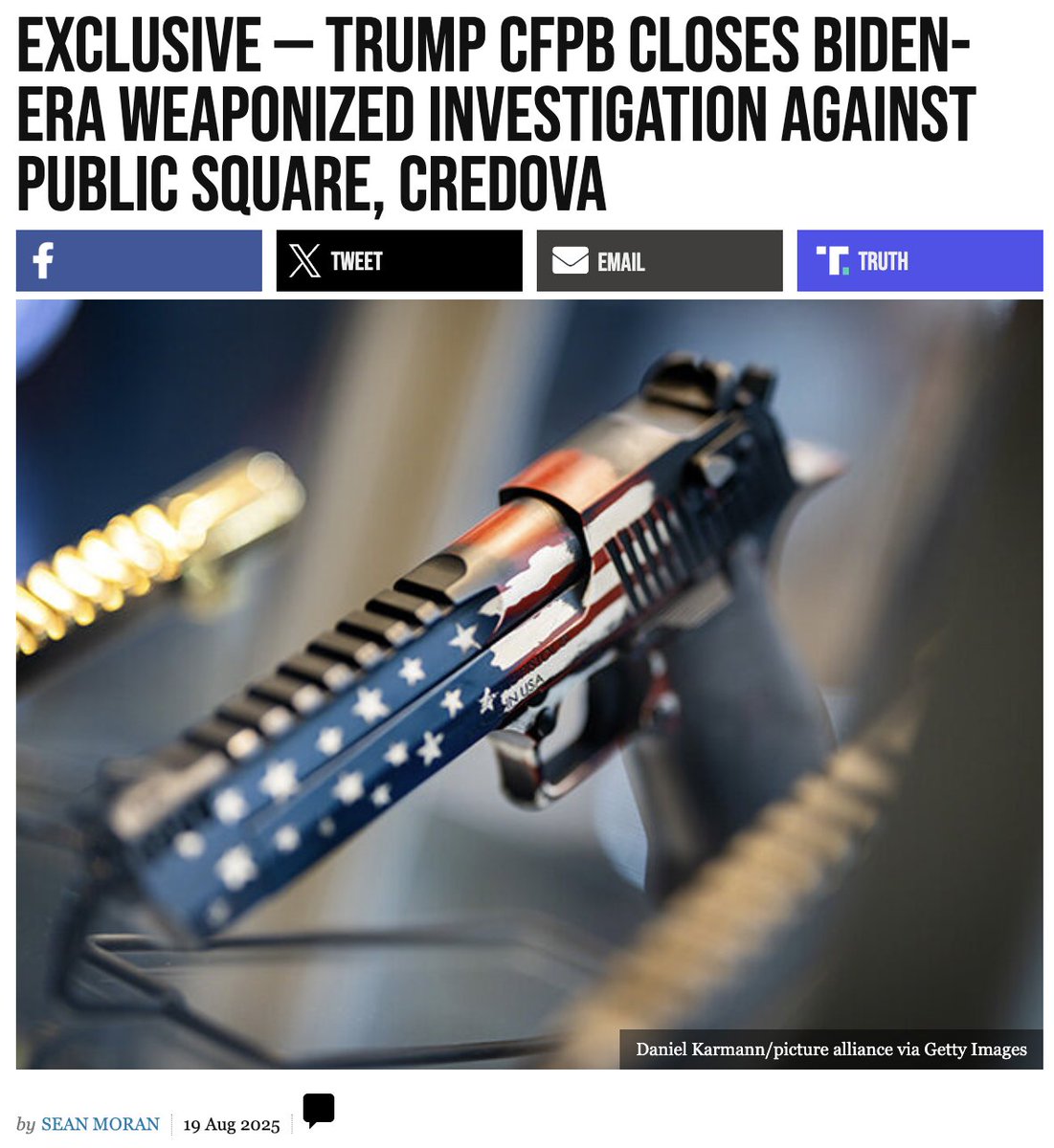 Sean Moran (@seanmoran3) on Twitter photo New: Trump’s CFPB just stopped a Biden-era witch hunt against <a href="/officialpsq/">PublicSquare</a> & Credova, noting that the pre-Trump CFPB investigation "exemplifies the type of weaponization against disfavored industries and individuals that President Trump and <a href="/russvought/">Russ Vought</a> are committed to ending." New: Trump’s CFPB just stopped a Biden-era witch hunt against <a href="/officialpsq/">PublicSquare</a> & Credova, noting that the pre-Trump CFPB investigation "exemplifies the type of weaponization against disfavored industries and individuals that President Trump and <a href="/russvought/">Russ Vought</a> are committed to ending."