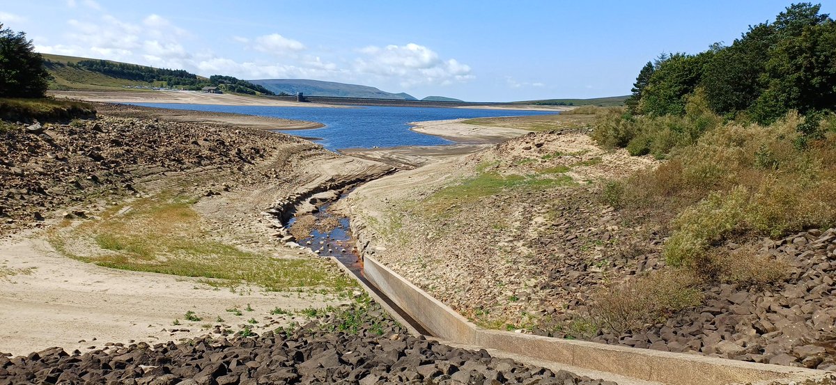 Yorkshire’s reservoirs are now just 39% full, down 3% in a week, a record low for mid-August - levels should be 74%. Below is Grimwith reservoir at the weekend - the last reservoir to be built in Yorkshire in 1983.