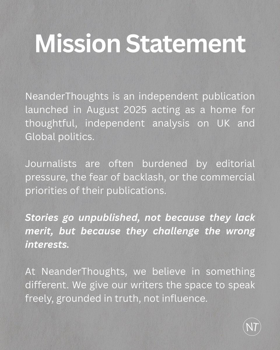 NeandThoughts's tweet photo. 📢 Welcome to a new kind of news publication.

At NeanderThoughts we believe in elevating young voices, challenging assumptions, and making current affairs accessible without partisanship. 

Sign up now to be the first to read new articles - it’s free!

https://t.co/jnm6pFbmrM https://t.co/KoScd91SFr