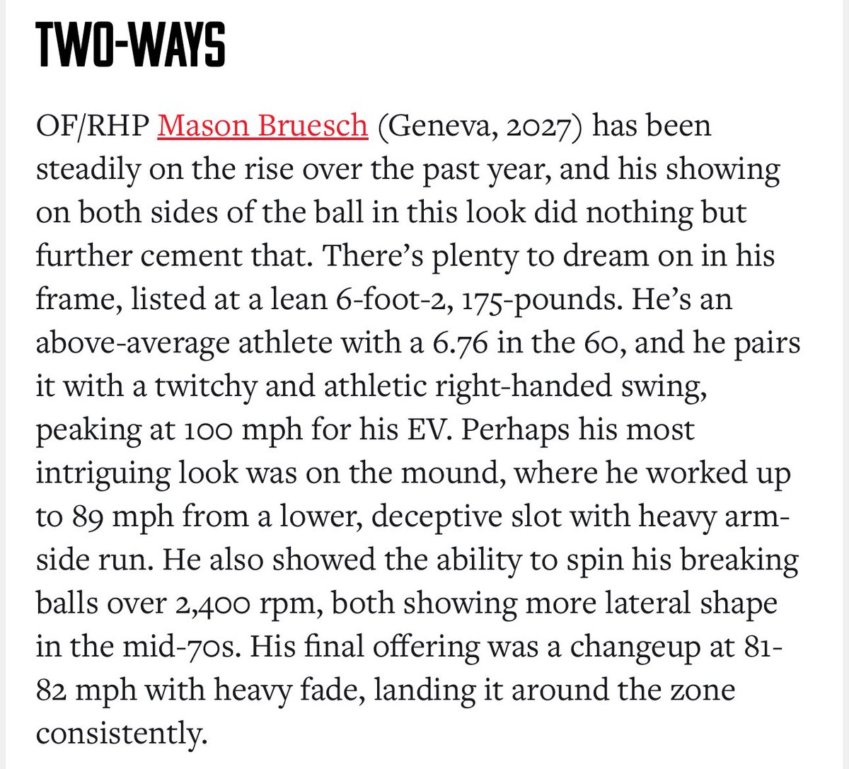 Mason Bruesch (@mbruesch2027) on Twitter photo Thanks again for the shout out <a href="/PrepBaseballIL/">Prep Baseball Illinois</a>!
<a href="/TopTierBaseball/">Top Tier Baseball 🇺🇸</a> <a href="/TopTier_HQ/">Top Tier HQ</a> <a href="/SethKenny/">Seth Kenny</a> <a href="/pistolplante/">Matt Plante</a> <a href="/Drajko47/">Dylan Rajkovich</a> Thanks again for the shout out <a href="/PrepBaseballIL/">Prep Baseball Illinois</a>!
<a href="/TopTierBaseball/">Top Tier Baseball 🇺🇸</a> <a href="/TopTier_HQ/">Top Tier HQ</a> <a href="/SethKenny/">Seth Kenny</a> <a href="/pistolplante/">Matt Plante</a> <a href="/Drajko47/">Dylan Rajkovich</a>