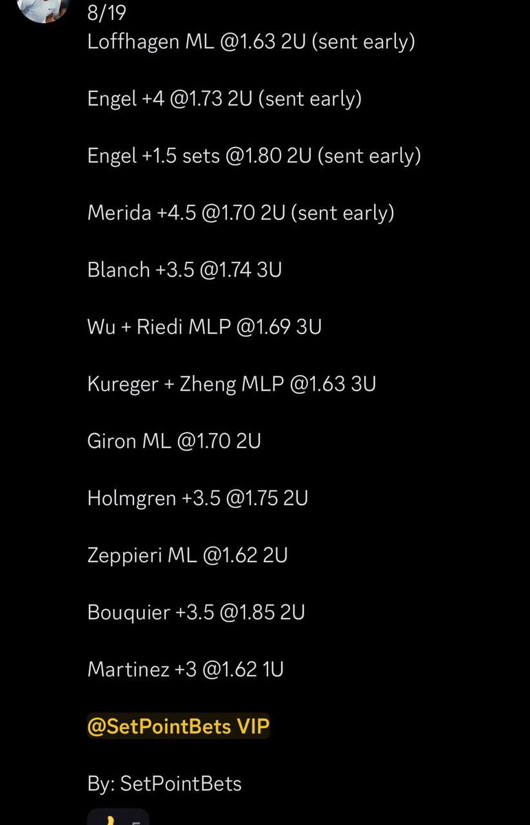 allcappersfreee's tweet image. #SetPointBets &amp;amp; #TennisMonster 

McDonald -115 (1.25U)

WTA USOQ

POD - Stefanini -155 (3.25)

Tiantsoa Sarah Rakoblahblah Rajaonah +128 (.75U)