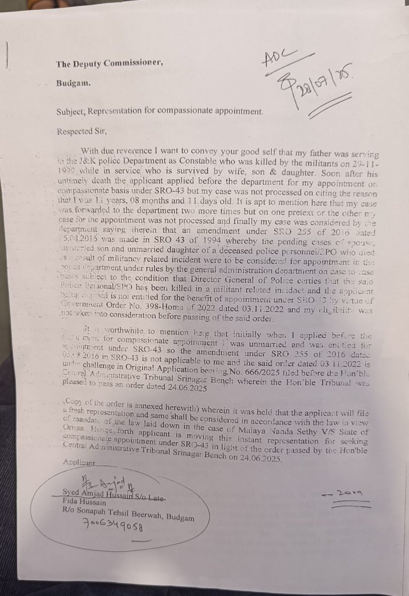 samjidrazvi's tweet photo. @CM_JnK @OmarAbdullah Respected chief minister , sir my SRO -43 case still pending from 29/11/1999 when will I get justice. I am suffering from last 25 years .Hope I will get justice in your tenure sir. God bless you https://t.co/bUJnrYOz96
