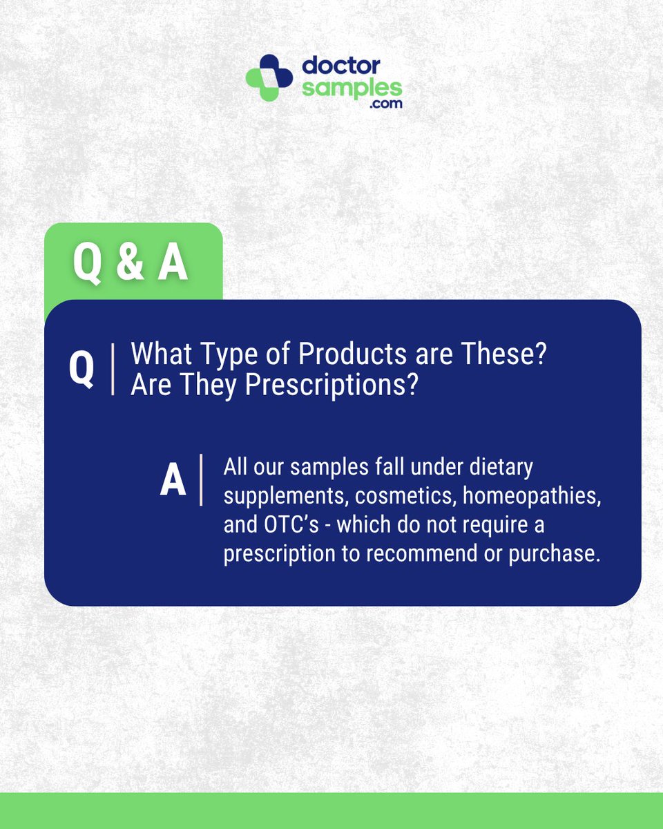 doctorsamples's tweet photo. From supplements to OTCs, all our free samples at https://t.co/4sORe93jBv can be recommended and purchased without a prescription. Start exploring today! #FreeSamples #DoctorSamples #OvertheCounter #NameBrand #DoctorsOffice #Physicians #PatientSamples https://t.co/KJQgSNyckJ