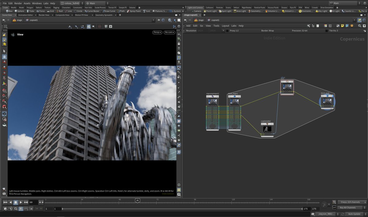 slap comp importでviewportのKarmaでレンダリングした結果をcopsに取り込めるの便利ですね。気になる部分の色補正とかをしてみて、微妙ならマテリアルとかの調整にすぐに戻れるのが特にありがたいです。