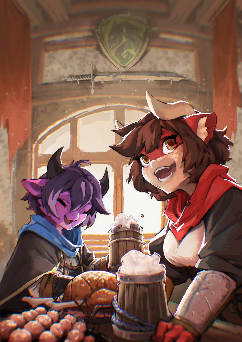 Happy birthday commission for <a href="/NomiDraws/">Nomi the Kobold</a> !
Cheers everyone !
Thank you <a href="/SpiderGlim/">Glim</a> for commissionning this ˆwˆ