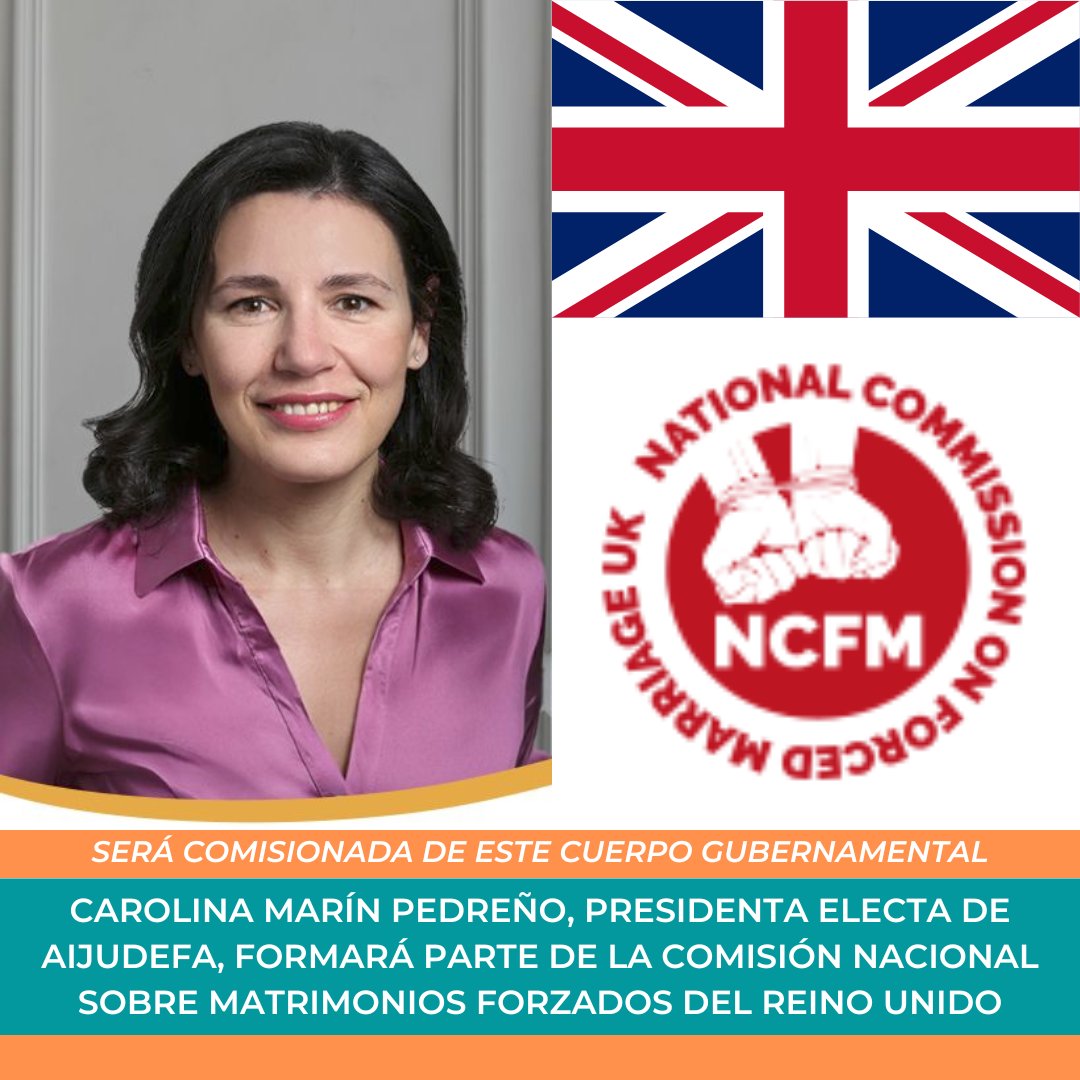 AIJUDEFA (@aijudefa) on Twitter photo Nos enorgullece anunciar que nuestra presidenta electa <a href="/CarolinaPedreno/">Carolina Marín Pedreño</a> ha sido invitada a formar parte de la Comisión Nacional sobre Matrimonios Forzados del Reino Unido <a href="/NcfmU/">NCFM-UK</a>.
Más información en: tinyurl.com/dawsoncornwell.
Más sobre la comisión en: forcedmarriagecommission.co.uk/about-us/. Nos enorgullece anunciar que nuestra presidenta electa <a href="/CarolinaPedreno/">Carolina Marín Pedreño</a> ha sido invitada a formar parte de la Comisión Nacional sobre Matrimonios Forzados del Reino Unido <a href="/NcfmU/">NCFM-UK</a>.
Más información en: tinyurl.com/dawsoncornwell.
Más sobre la comisión en: forcedmarriagecommission.co.uk/about-us/.