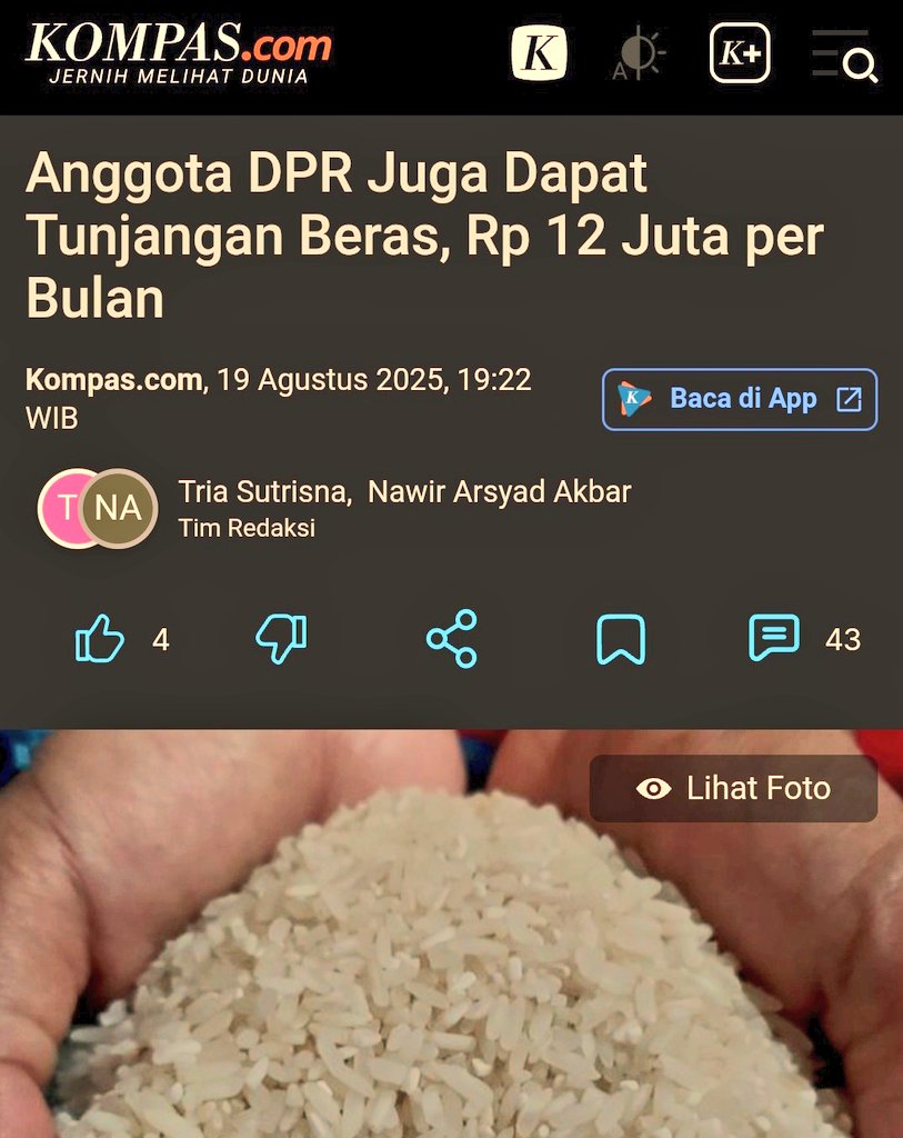 ÈBÈ (@ebe_ganzo) on Twitter photo Kalian setuju ga ya kalau gaji ASN terendah Rp 17.500.000.- /bulan. Uang tunjangan beras kalau DPR 12/jt ASN Rp 6 jt OKE-OCEkan.
<a href="/KemenkeuRI/">#UangKita</a>
<a href="/DPR_RI/">DPR RI</a>
<a href="/DPDRI/">Senator Indonesia</a>
<a href="/LaNyallaMM1/">AA LaNyalla MM</a>
<a href="/lanyallacenter_/">LC_official</a>
<a href="/LANYALLAACADEMY/">LaNyalla Academia</a> Kalian setuju ga ya kalau gaji ASN terendah Rp 17.500.000.- /bulan. Uang tunjangan beras kalau DPR 12/jt ASN Rp 6 jt OKE-OCEkan.
<a href="/KemenkeuRI/">#UangKita</a>
<a href="/DPR_RI/">DPR RI</a>
<a href="/DPDRI/">Senator Indonesia</a>
<a href="/LaNyallaMM1/">AA LaNyalla MM</a>
<a href="/lanyallacenter_/">LC_official</a>
<a href="/LANYALLAACADEMY/">LaNyalla Academia</a>