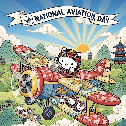 Happy National Aviation Day! 
Up, up, and away! Celebrating National Aviation Day with a touch of cuteness and a world of adventure.