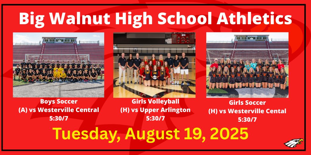 Opening day for girls soccer and volleyball. 
The boys' soccer team is off to a great start at 1-0, thanks to Jacob Marshall's hat trick.
Let's Go!