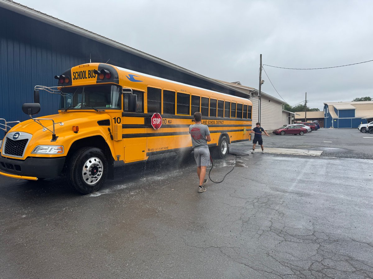 The Final Touches....

Jonathon Kalenish and Levi Gdula of Mlaker Student Transportation put the finishing touches on and detailed our bus fleet today, before tomorrow's start of school.