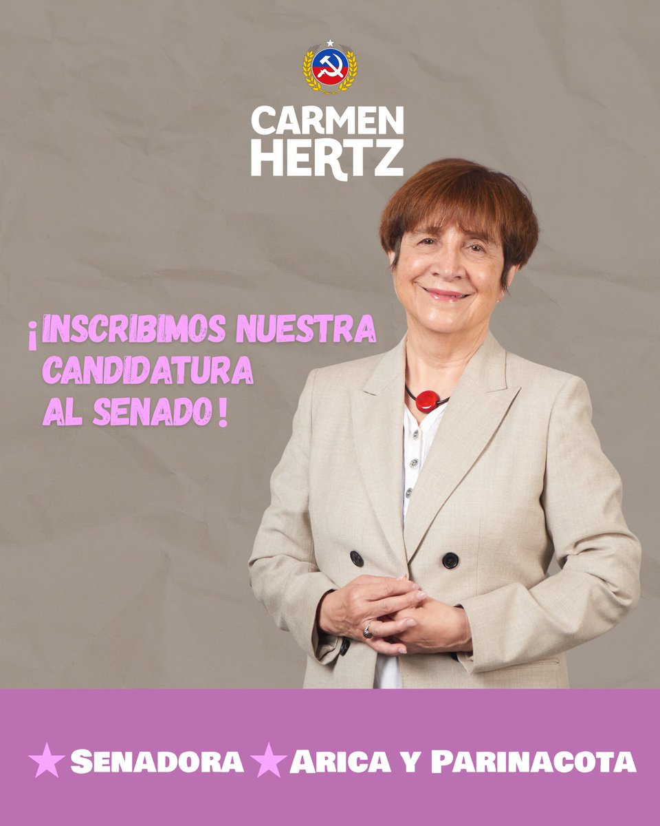 Hoy hemos inscrito mi candidatura a Senadora por la Región de Arica y Parinacota. Asumo este desafío por convicción y pleno compromiso, para defender la dignidad, la justicia y los derechos de todas y todos. 

#CarmenSenadora #aricayparinacota #JaraPresidenta