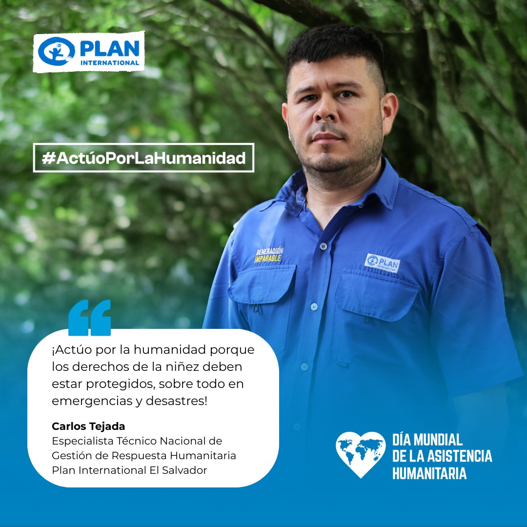Plan_ElSalvador's tweet photo. En el Día de la Acción Humanitaria, recordamos que cada paso cuenta. En Plan International trabajamos para que la niñez esté protegida en emergencias, brindando apoyo inmediato. #ActúoPorLaHumanidad #19DeAgosto #EquipoHumanitarioSV #AcciónHumanitaria https://t.co/hmobmApUBn