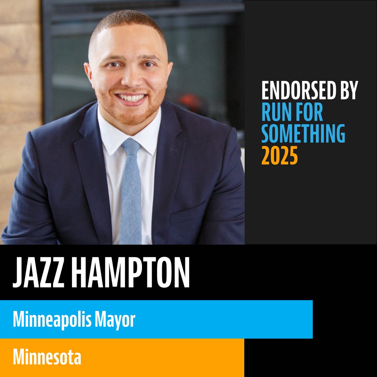 Jazz Hampton (Jazz for Mayor) (@jazzformayor) on Twitter photo I’m honored to be endorsed by <a href="/runforsomething/">Run for Something</a> for Mayor of Minneapolis.
Their mission to elevate diverse, next-gen leaders aligns with our vision: a safer city, affordable housing, and an economy that works for families & small businesses.
Let’s build the best version of MPLS! I’m honored to be endorsed by <a href="/runforsomething/">Run for Something</a> for Mayor of Minneapolis.
Their mission to elevate diverse, next-gen leaders aligns with our vision: a safer city, affordable housing, and an economy that works for families & small businesses.
Let’s build the best version of MPLS!
