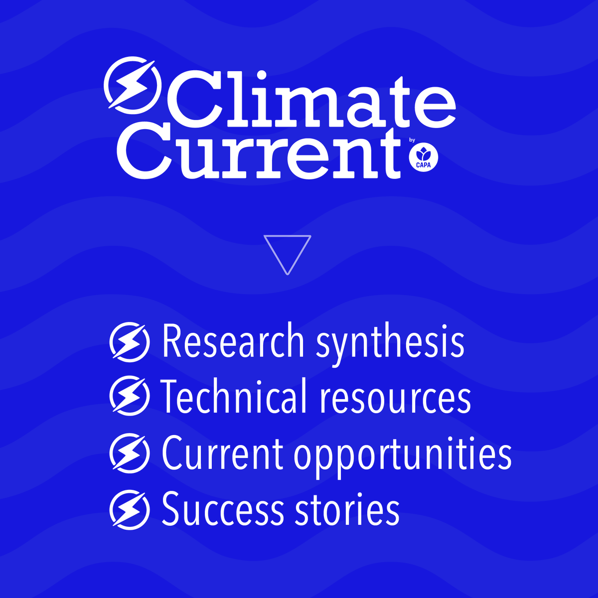Announcing Climate Current, a quarterly newsletter by CAPA.

Our aim is to help practitioners stay up-to-date on the latest solutions-oriented climate news, research, and opportunities. We’ll be sharing:

Our first edition goes out today, sign-up here &gt; eepurl.com/jgVyxY