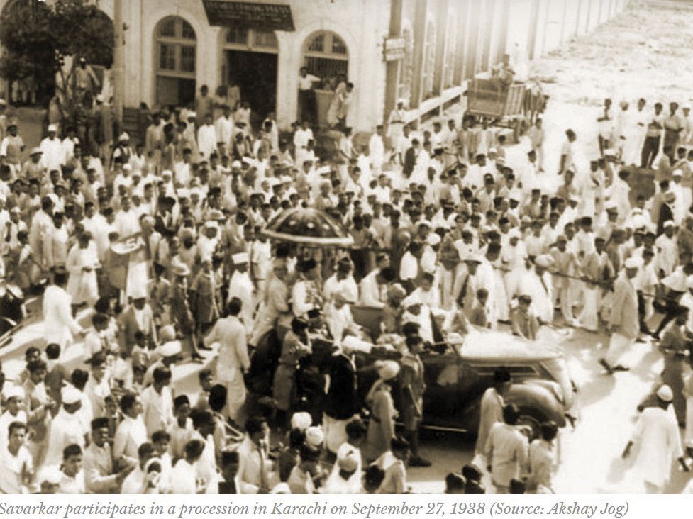 sameer_kasture's tweet image. Karachi, Peshawar, Rawalpindi (now in Pakistan) welcomes Swatantryaveer Vinayak Damodar Savarkar, 1938.

Savarkar delivered the speeches in mammoth crowds to incite the people for gaining the Akhand Bharat independence.