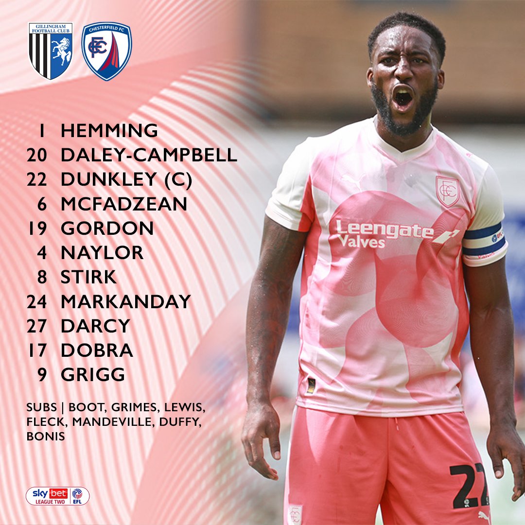 ChesterfieldFC's tweet photo. 🔢 Your #Spireites for this evening's Sky Bet League Two fixture against Gillingham. https://t.co/Ciuia0jqME