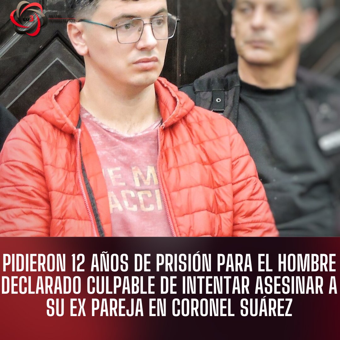 Fiscalía pide 12 años de prisión para el culpable de intentar asesinar a su ex pareja en Coronel Suárez. El fallo del juez se conocerá el 26 de agosto. 🚨 #Justicia #CoronelSuárez

lu3digital.com.ar/pidieron-12-an…