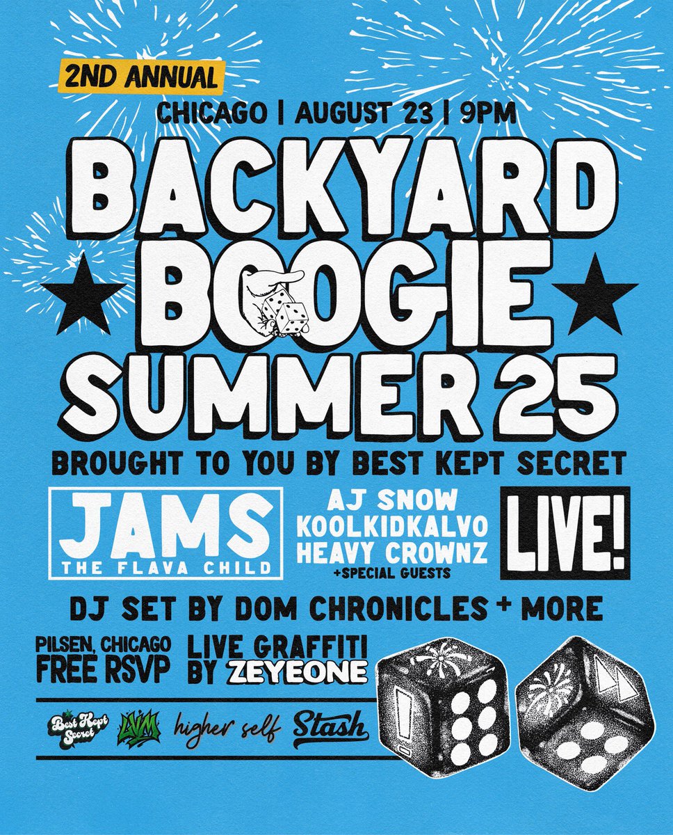 domchronicles's tweet photo. Chicago, we live 8/23! 🎲 🥂

Catch me with some of my G’s this Saturday for the 2nd Annual Backyard Boogie.

FREE RSVP below. https://t.co/A51F8lHcx2