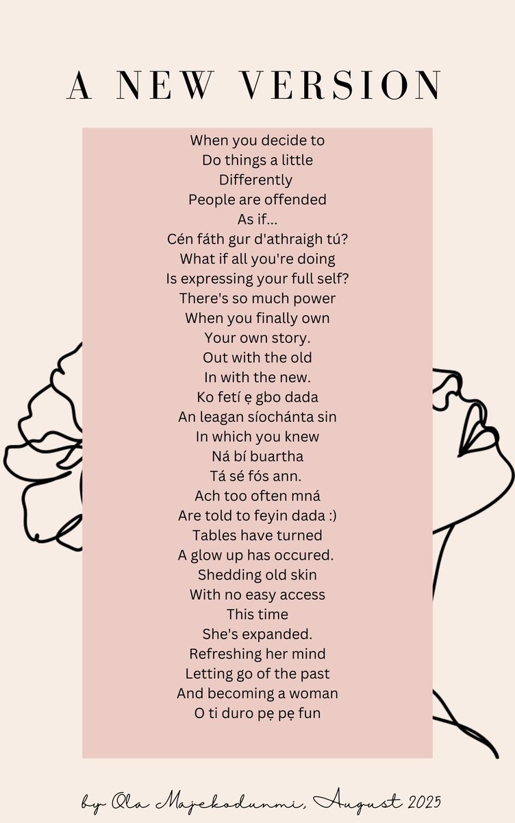 olamajekodunmi1's tweet image. A new trilingual poem for mí Lúnasa ✨️ 

I&apos;m proud of this one and am also looking forward to sharing more about a multilingual project we&apos;re working on soon 🙌🏾

#poetry #trilingual #multilingual