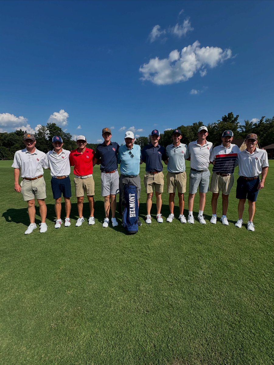 BelmontMGolf's tweet photo. Thanks to R. Milton Johnson, Chairman of Belmont’s Board of Trust, for hosting the men’s golf team today for a round at The Golf Club of Tennessee! 🐻⛳️ #itsbruintime https://t.co/HxqmF1GNZz