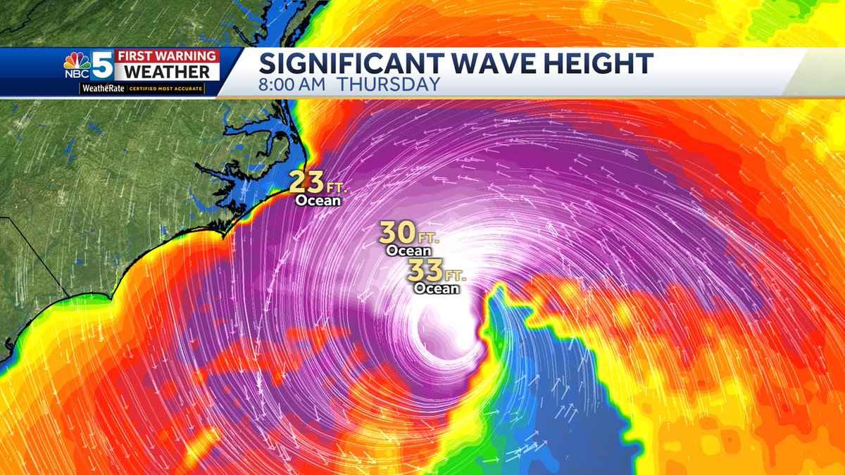 TylerJankoski's tweet image. Cape Hatteras National Seashore could see 20-FOOT waves Thursday. #HurricaneErin