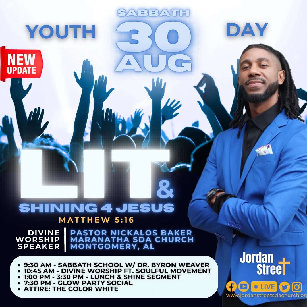 JSSDAC's tweet image. 🧒🏾 👧🏽 👦🏿 

🤍 New updates for our upcoming Youth Day celebration!

🤍Join us for an event filled day of fellowship and praise!

🤍 Don’t forget to wear the color WHITE!!!!! ⚪️

#JSSDAC #AllWhiteYouthDay #fellowship