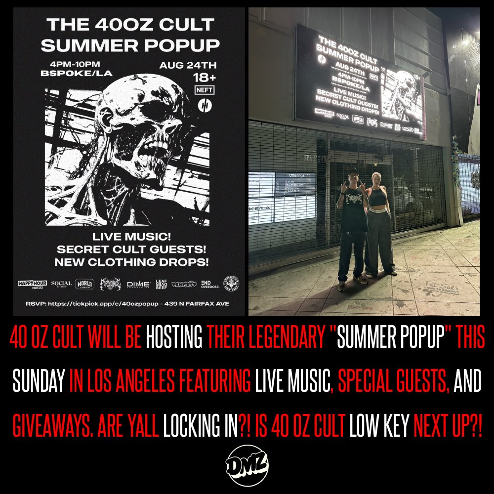 DMZ Breaking News 🚨

<a href="/40ozcult/">40OZ CULT</a> 
<a href="/DackJanielsDub/">DACK JANIELS 🔪</a> 
<a href="/wenzdaymusic/">WENZDAY</a>